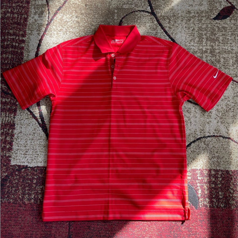 Nike Golf Dri Fit Striped Polo Shirt size Small
